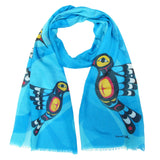 Francis Dick Hummingbird Eco-Scarf made from 100% recycled plastic bottles – Indigenous design featuring colourful hummingbird artwork.
