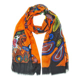 Cody Houle A Family Reimagined Eco-Scarf made from 100% recycled plastic bottles – Indigenous design celebrating family, connection, and renewal.