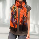 Cody Houle A Family Reimagined Eco-Scarf made from 100% recycled plastic bottles – Indigenous design celebrating family, connection, and renewal.