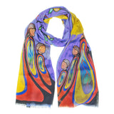Emily Kewageshig Gifts from Creator Eco-Scarf made from 100% recycled plastic bottles – Indigenous design celebrating nature’s sacred gifts.