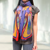 Emily Kewageshig Gifts from Creator Eco-Scarf made from 100% recycled plastic bottles – Indigenous design celebrating nature’s sacred gifts.