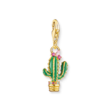 Charm Pendant Green Cactus Gold Plated | Thomas Sabo - Tricia's Gems