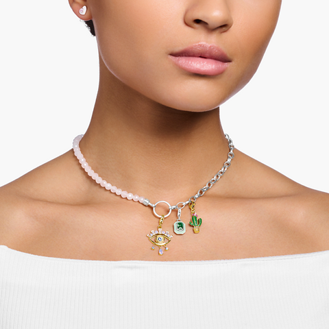 Charm Pendant Green Cactus Gold Plated | Thomas Sabo - Tricia's Gems