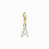 Charm Pendant Letters White Stones Gold Plated | Thomas Sabo - Tricia's Gems