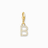 Charm Pendant Letters White Stones Gold Plated | Thomas Sabo - Tricia's Gems