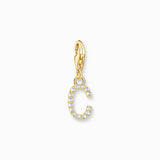 Charm Pendant Letters White Stones Gold Plated | Thomas Sabo - Tricia's Gems