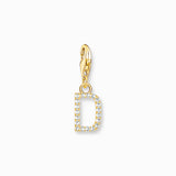 Charm Pendant Letters White Stones Gold Plated | Thomas Sabo - Tricia's Gems