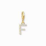 Charm Pendant Letters White Stones Gold Plated | Thomas Sabo - Tricia's Gems
