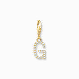 Charm Pendant Letters White Stones Gold Plated | Thomas Sabo - Tricia's Gems