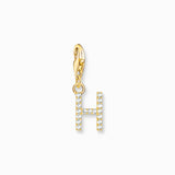 Charm Pendant Letters White Stones Gold Plated | Thomas Sabo - Tricia's Gems