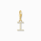 Charm Pendant Letters White Stones Gold Plated | Thomas Sabo - Tricia's Gems