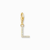 Charm Pendant Letters White Stones Gold Plated | Thomas Sabo - Tricia's Gems