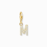 Charm Pendant Letters White Stones Gold Plated | Thomas Sabo - Tricia's Gems