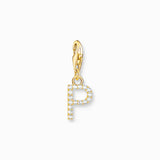 Charm Pendant Letters White Stones Gold Plated | Thomas Sabo - Tricia's Gems