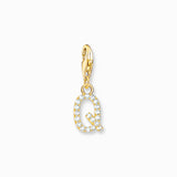 Charm Pendant Letters White Stones Gold Plated | Thomas Sabo - Tricia's Gems