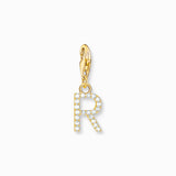Charm Pendant Letters White Stones Gold Plated | Thomas Sabo - Tricia's Gems