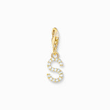 Charm Pendant Letters White Stones Gold Plated | Thomas Sabo - Tricia's Gems