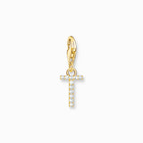 Charm Pendant Letters White Stones Gold Plated | Thomas Sabo - Tricia's Gems