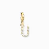 Charm Pendant Letters White Stones Gold Plated | Thomas Sabo - Tricia's Gems