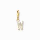 Charm Pendant Letters White Stones Gold Plated | Thomas Sabo - Tricia's Gems