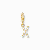 Charm Pendant Letters White Stones Gold Plated | Thomas Sabo - Tricia's Gems
