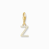 Charm Pendant Letters White Stones Gold Plated | Thomas Sabo - Tricia's Gems