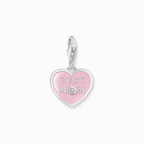 Charm Pendant Best Mom Pink Heart Silver | Thomas Sabo - Tricia's Gems