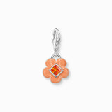 Charm Pendant Flower with Orange Stone Silver | Thomas Sabo - Tricia's Gems