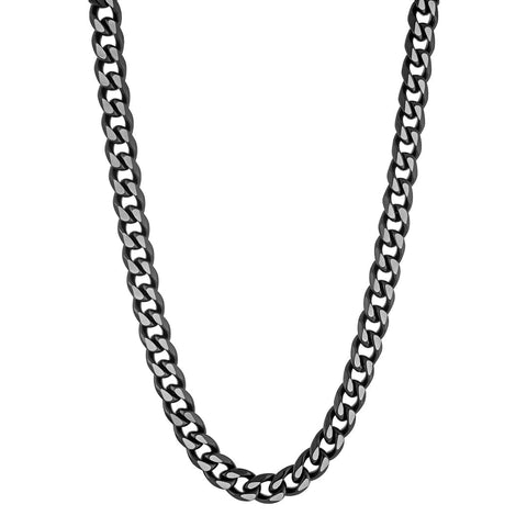 Black Silver Curb Chain | Italgem Steel - Tricia's Gems