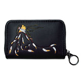 Maxine Noel Eagle’s Gift Zip-Around Coin Wallet – vegan leather wallet featuring Indigenous eagle design symbolizing wisdom and protection.