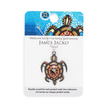 James Jacko Medicine Turtle Charm Necklace – stainless steel necklace featuring Indigenous turtle design symbolizing harmony and protection.