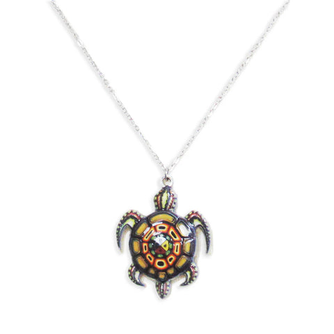 James Jacko Medicine Turtle Charm Necklace – stainless steel necklace featuring Indigenous turtle design symbolizing harmony and protection.