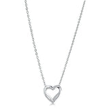 Stainless Steel White CZ Double-Heart Necklace – 16” + 2” Extender | Veloria
