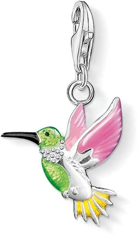 Thomas Sabo colourful hummingbird charm in 925 sterling silver with enamel and lobster clasp