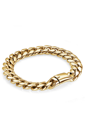 Gents Link Bracelet Gold IP | Italgem Steel - Tricia's Gems