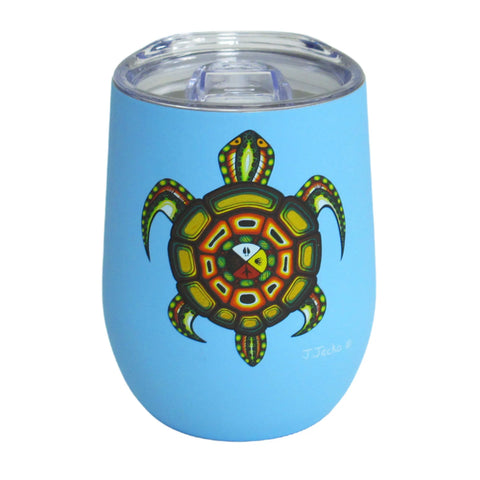 James Jacko Medicine Turtle Tumbler – stainless steel insulated tumbler featuring Indigenous turtle design symbolizing healing and balance.