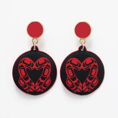 Roy Henry Vickers Eagle Heart Vegan Leather Earrings - Tricia's Gems