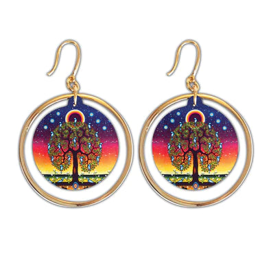James Jacko Tree of Life Vegan Leather Halo Earrings - Tricia's Gems