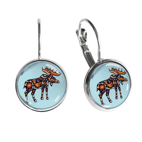 John Rombough Moose Dome Glass Earrings - Tricia's Gems