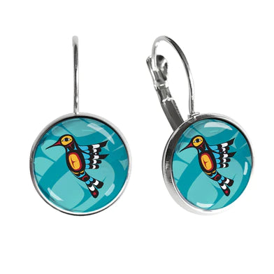 Francis Dick Hummingbird Dome Glass Earrings - Tricia's Gems
