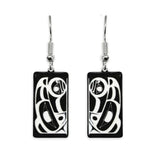 Roy Henry Vickers Raven Gallery Collection Earrings – dangle earrings featuring Indigenous Raven design in hypoallergenic zinc alloy.