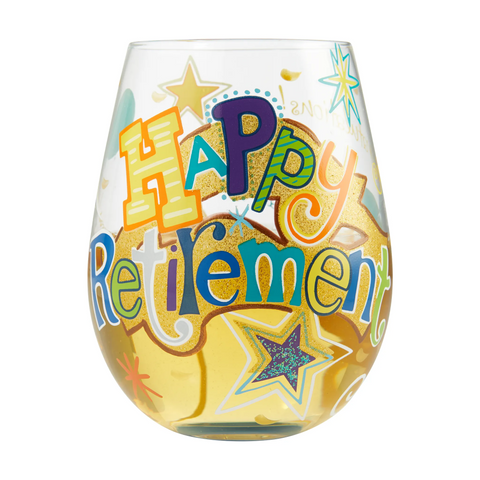 Stemless Wine Glass Happy Retirement | Lolita