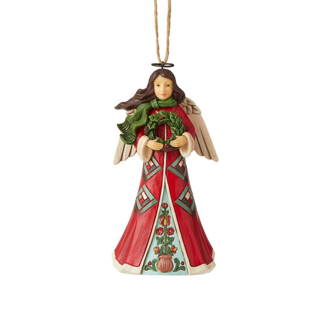 Red and Green Angel Ornament | Jim Shore Heartwood Creek Collections - Tricia's Gems