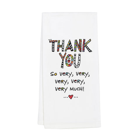 Embroidered Thank You TeaTowel - Tricia's Gems