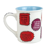 Enesco 60th Birthday Club Mug – 16 oz stoneware mug with colourful birthday design and gift card packaging from Our Name Is Mud collection.