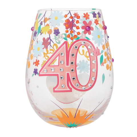 Lolita Happy 40th Birthday Stemless Wine Glass – Tricia's Gems