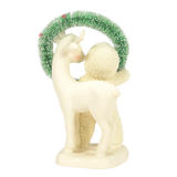 Snowbabies “Meet in the Middle” porcelain figurine with wreath and fawn.