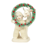 Snowbabies “Meet in the Middle” porcelain figurine with wreath and fawn.
