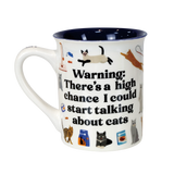 Cat Person Warning stoneware mug by Our Name Is Mud with colourful cat-themed design.