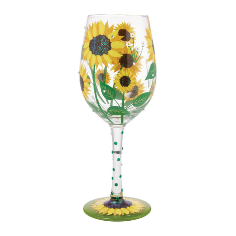 Lolita Sunflower hand-painted wine glass